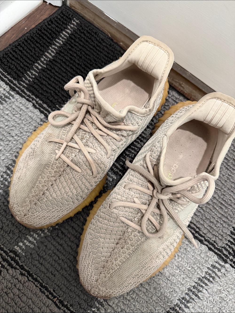 adidas Neutral Beige Knit Sneakers with Gum Outsole